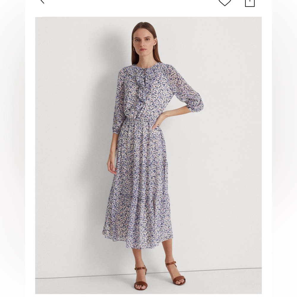 Lauren Ralph Lauren Women's Floral Crinkle Georgette Dress